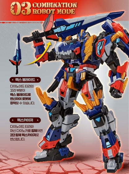 ミニ特攻隊 ミニフォース レックスカイザー 韓国 変形ロボットおもちゃ ティラノサウルスからロボットへ合体変形！ミニカー付き