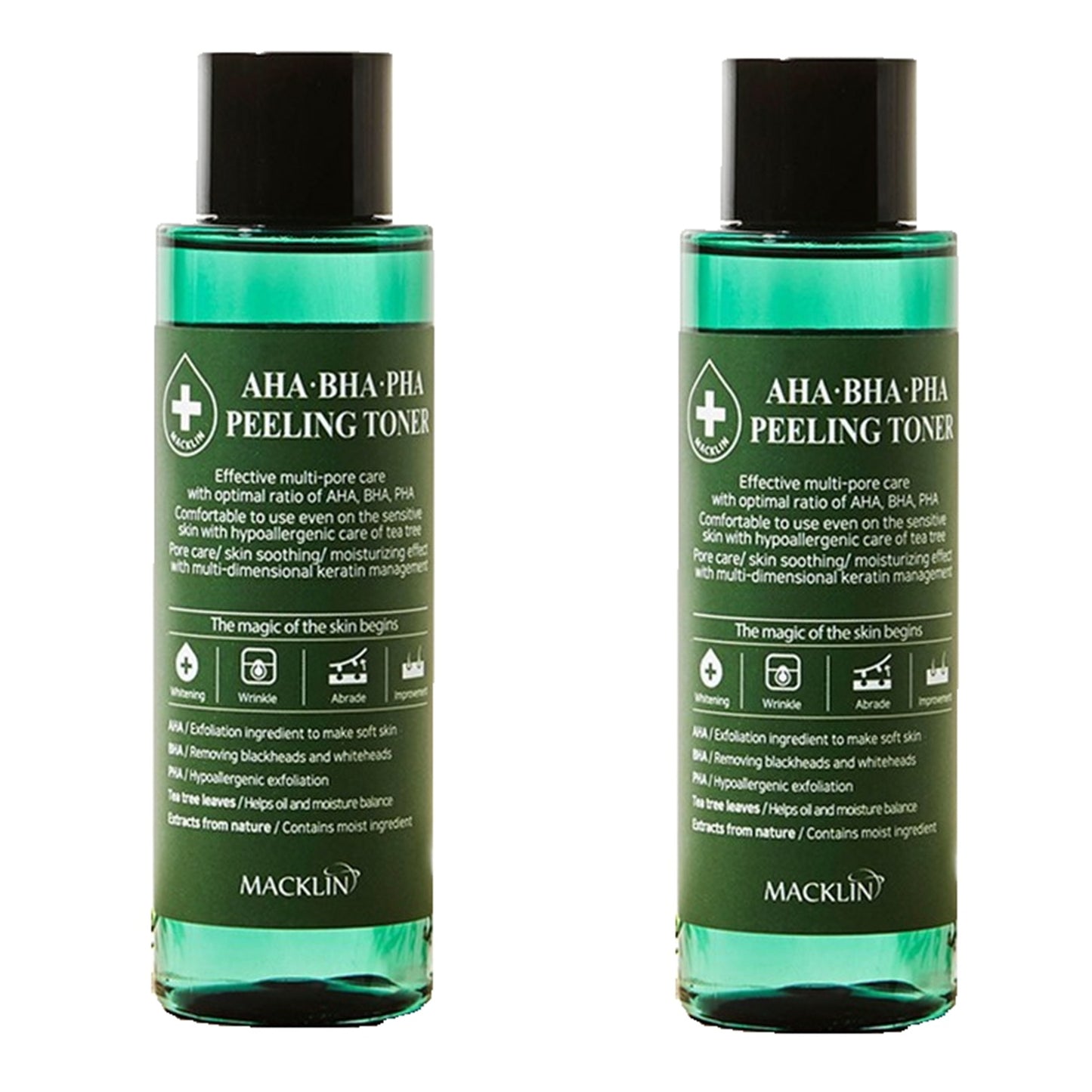 Macklin マクリーン AHA BHA PHA トナー 150ml×2本セット 韓国スキンケア ふき取り化粧水 化粧水セット 保湿 毛穴ケア トナー