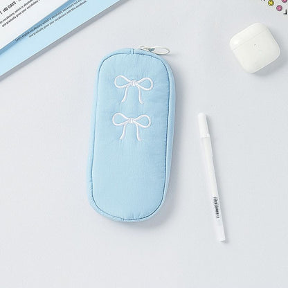 テーブルトーク 韓国 リボン刺繍 筆箱 ペンケース シンプル ペンポーチ 大容量 おしゃれ 中学生 高校生 女子向け 韓国文具 筆入れ