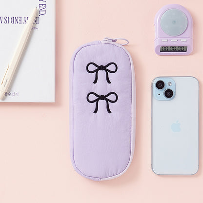 テーブルトーク 韓国 リボン刺繍 筆箱 ペンケース シンプル ペンポーチ 大容量 おしゃれ 中学生 高校生 女子向け 韓国文具 筆入れ