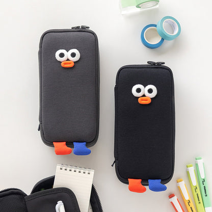 ブランチブラザー 2世代 ビッグ ペンケース ポムポム 筆箱 大容量 シンプル ペンポーチ ブラック チャコール