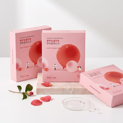 ラウンドラボ カメリア ディープコラーゲン ファーミングジェルマスク 4枚×3箱 合計12枚 ハイドロゲルマスク 保湿 弾力ケア 韓国コスメ
