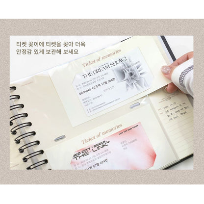 Be on D 韓国 チケットホルダー チケット収納 アルバム 記念 チケットファイル メモ付き コンサート 映画 航空券 スクラップブック
