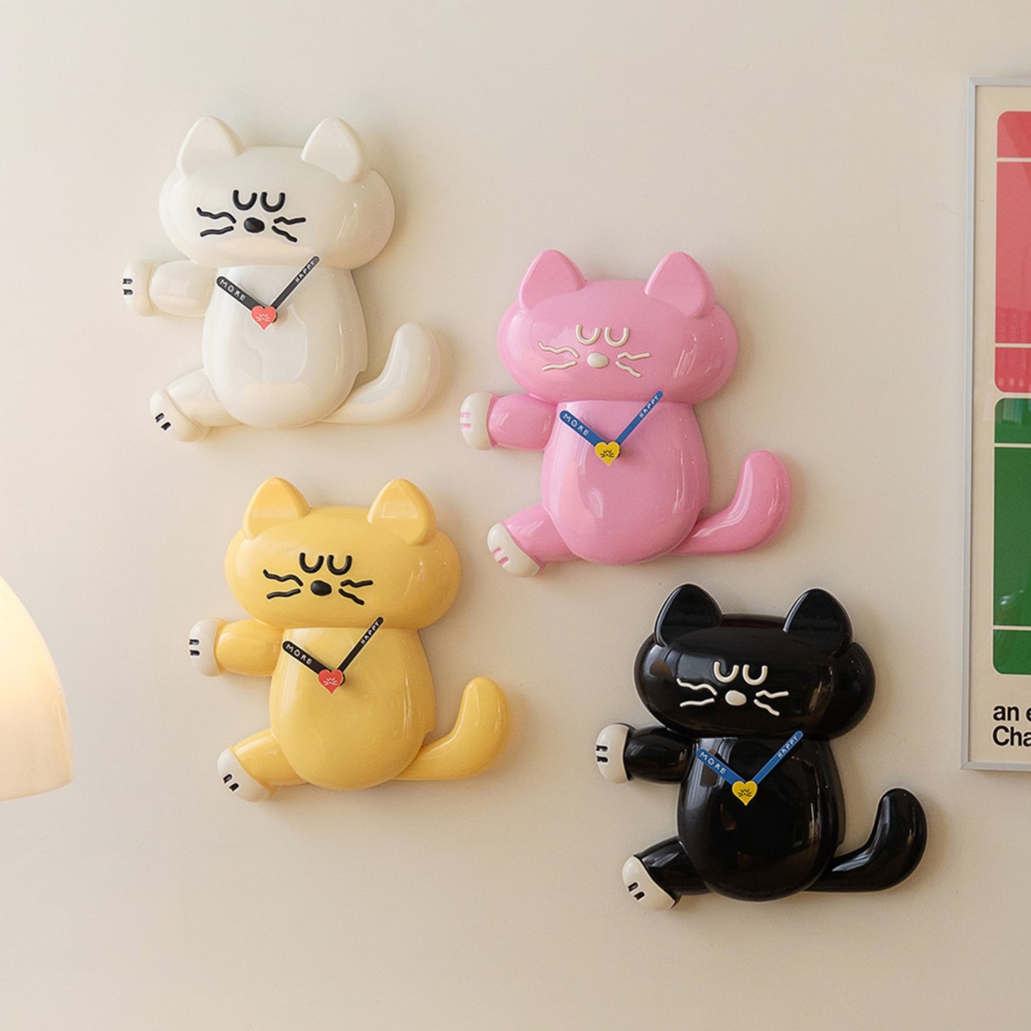 ブランチブラザー 韓国 猫 キャラクター 無音 壁掛け時計 掛け時計 時計 壁掛け 静音デザイン 軽量 秒針の音がしない時計 可愛 いインテリア