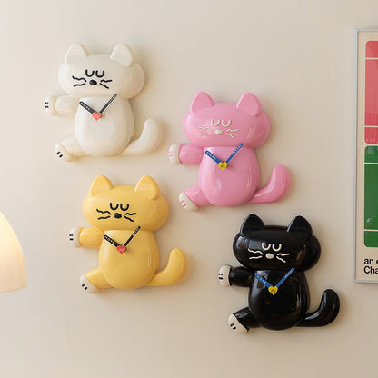 ブランチブラザー 韓国 猫 キャラクター 無音 壁掛け時計 掛け時計 時計 壁掛け 静音デザイン 軽量 秒針の音がしない時計 可愛 いインテリア