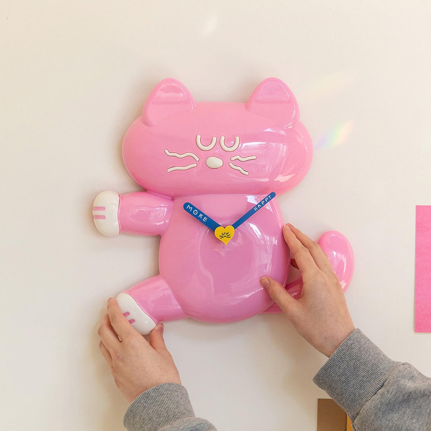 ブランチブラザー 韓国 猫 キャラクター 無音 壁掛け時計 掛け時計 時計 壁掛け 静音デザイン 軽量 秒針の音がしない時計 可愛 いインテリア