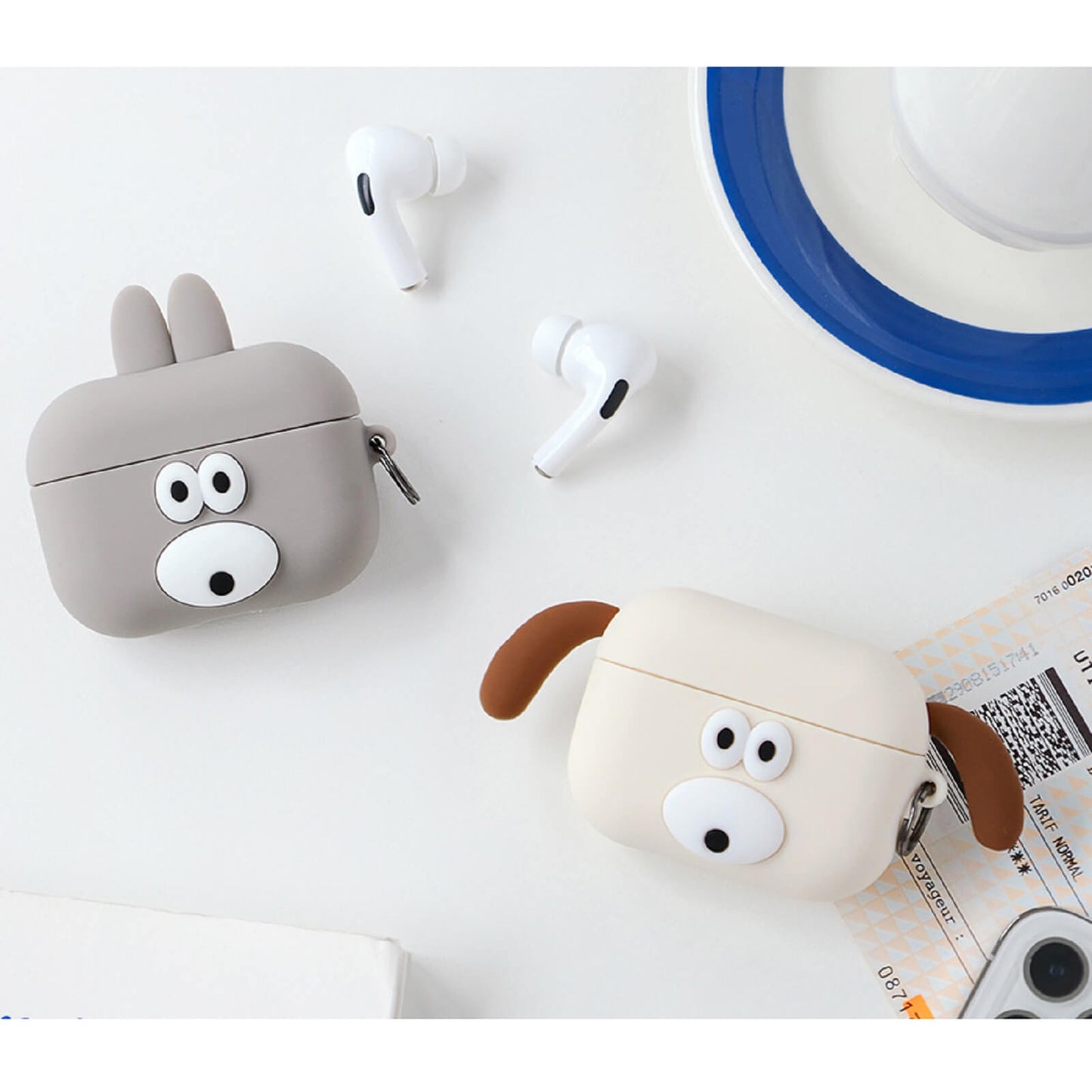 ロマネ ブランチブラザー バニー パピーAirPods Pro シリコンケース 韓国キャラクター