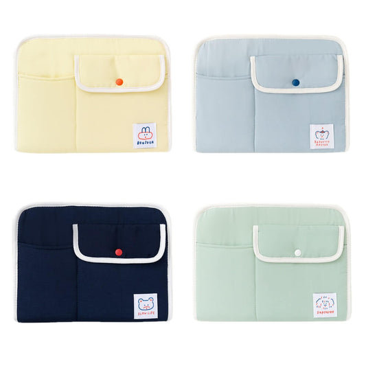 ブランチブラザー韓国キャラクターイラストラベル iPad 11インチ互換タブレット ポーチケース 保護バッグ ハンドストラップスナップボタンパステルカラー