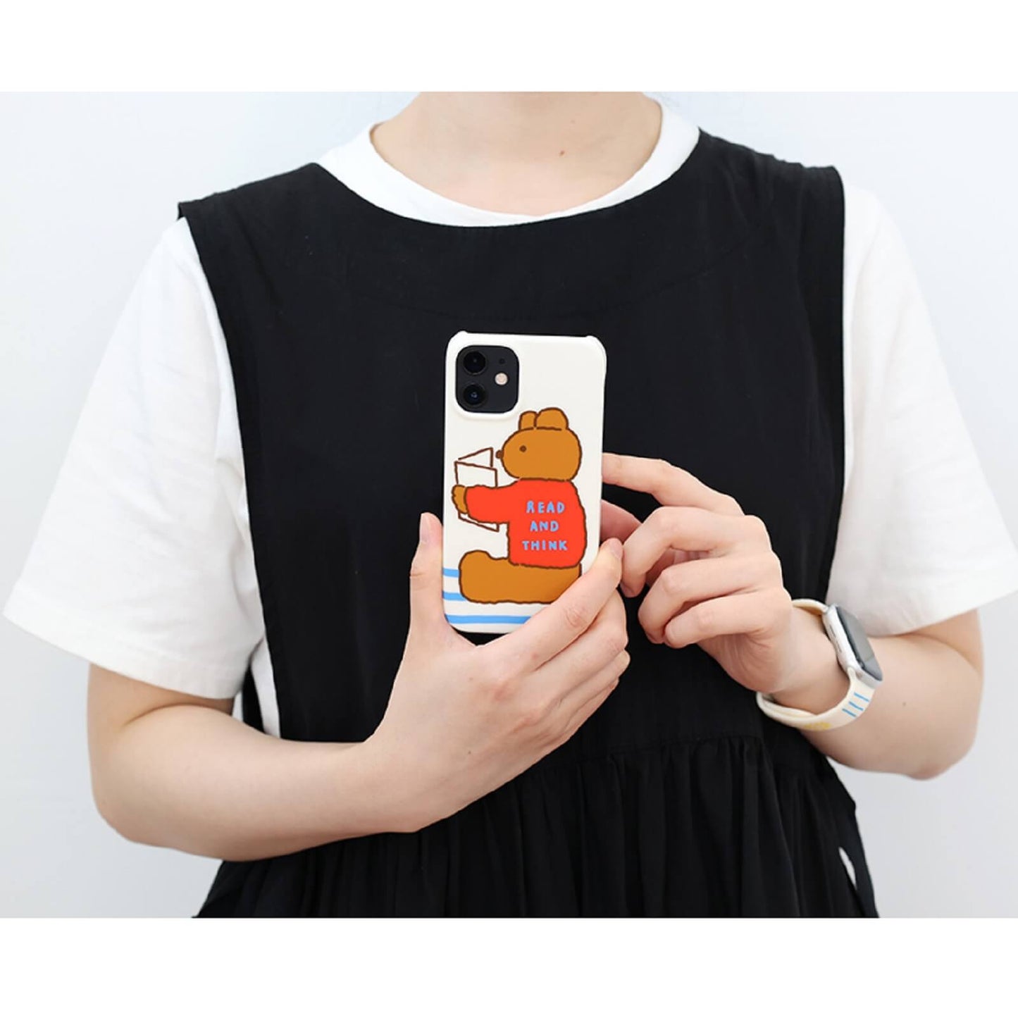 ドナトドナト クマ猫 iPhone 12 Pro Max 互換マットハードケース 韓国キャラクターイラスト ケースカバースマートフォンアクセ