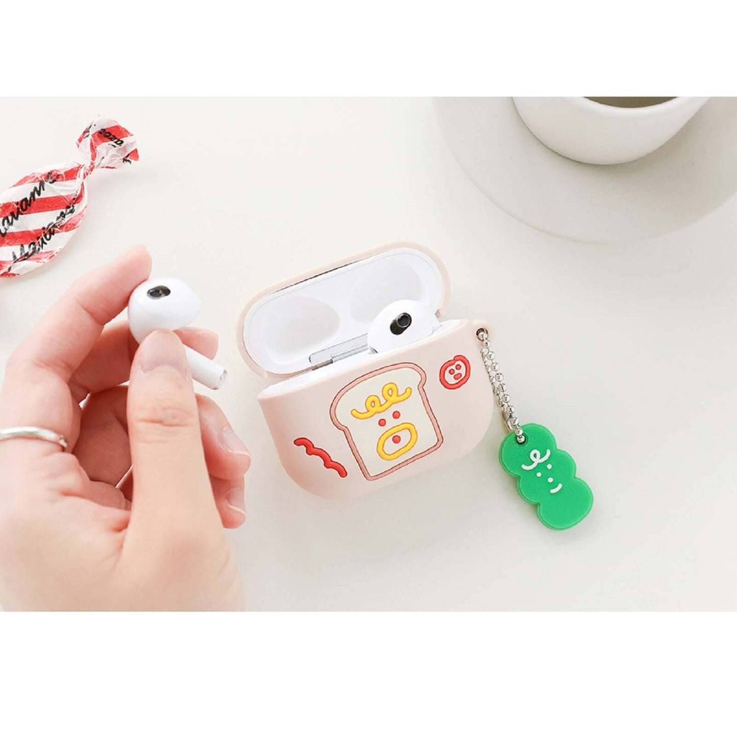 ブランチブラザー 韓国パステルトーンキャラクターイラスト AirPods 第3世代 互換シリコーンケースカバー