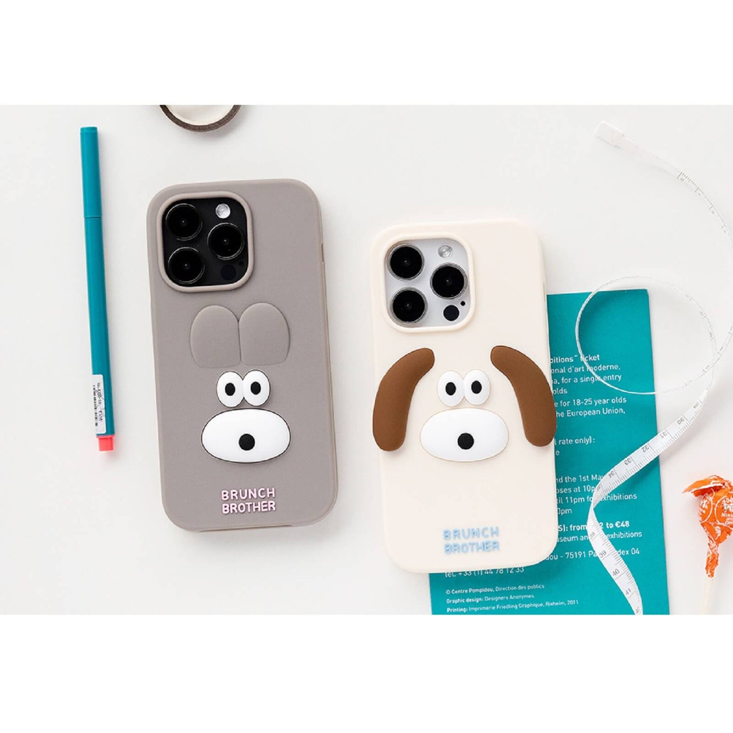 ブランチブラザー 韓国うさぎ子犬キャラクターiPhone 14 iPhone 14 Pro互換シリコンケーススマートフォンケース