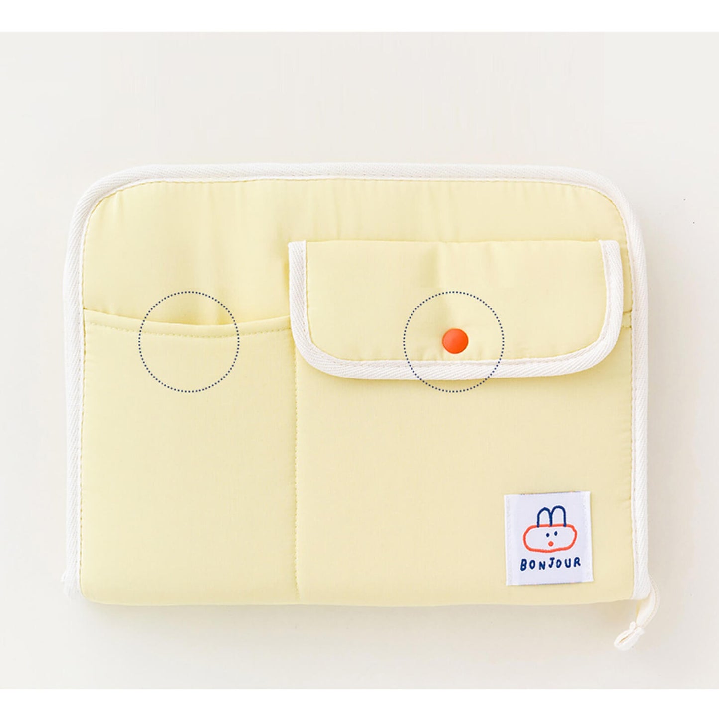 ブランチブラザー韓国キャラクターイラストラベル iPad 11インチ互換タブレット ポーチケース 保護バッグ ハンドストラップスナップボタンパステルカラー