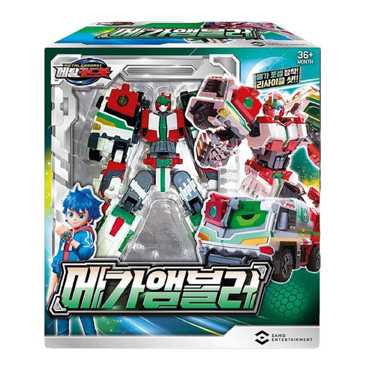 メタルカードボット メガアンブラー メガエンブラー韓国変身ロボットビヒクルアクションフィギュア玩具 Metal CardBot Mega Ambuler