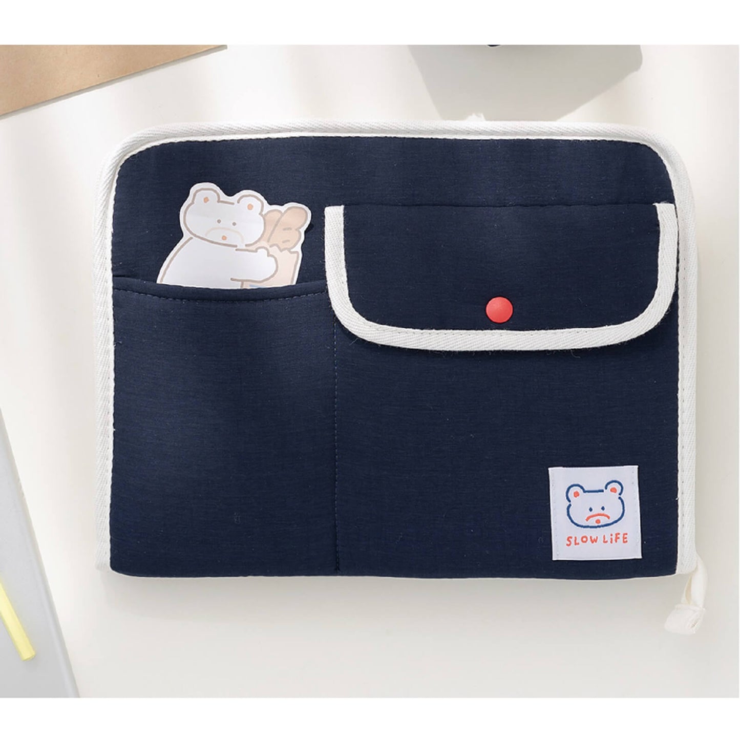 ブランチブラザー韓国キャラクターイラストラベル iPad 11インチ互換タブレット ポーチケース 保護バッグ ハンドストラップスナップボタンパステルカラー