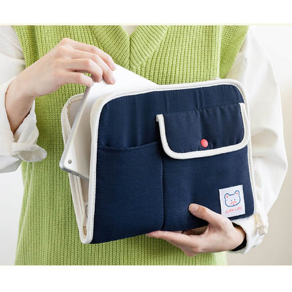 ブランチブラザー韓国キャラクターイラストラベル iPad 11インチ互換タブレット ポーチケース 保護バッグ ハンドストラップスナップボタンパステルカラー