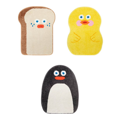 ブランチブラザー韓国トースト ダック ペンギン キャラクター バスマット 浴室足ふきマット 足拭きマット すべり止め フェルトマット ラグ